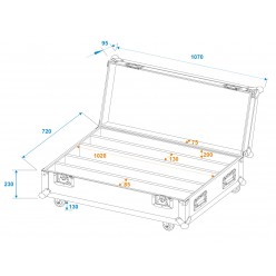 ROADINGER Flightcase 4x LED IP Atmo Bar 10